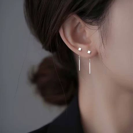 Silver Heart Earrings - Cute Romantic Style