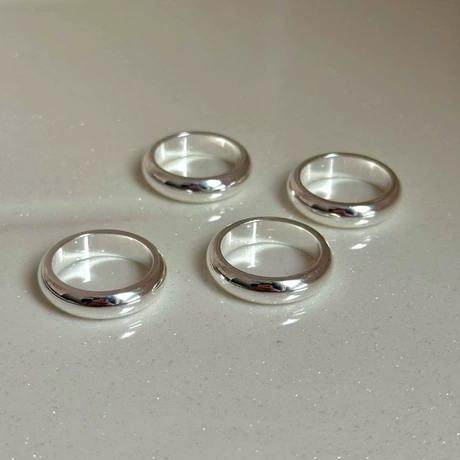 Fashion Geometric Silver Ring - Trendy Statement Band